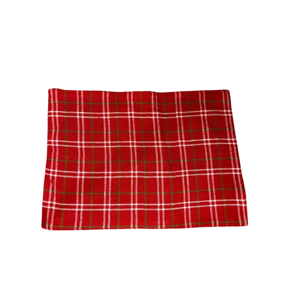 Home Collection Red Plaid Placemats Set of‎ 7 Cotton Blend Table Decor